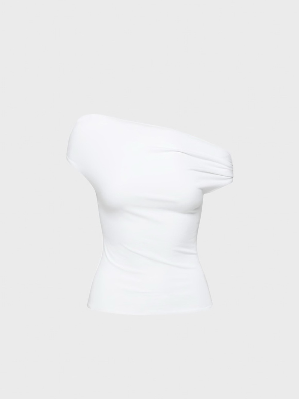 Aritzia White Asymmetric One-Shoulder Crop Top